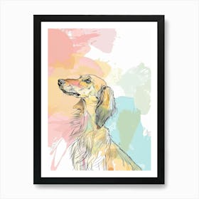 Pastel Saluki Dog Pastel Illustration 3 Art Print