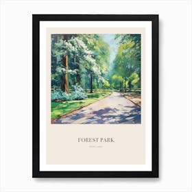 Forest Park Portland United States Vintage Cezanne Inspired Poster Art Print