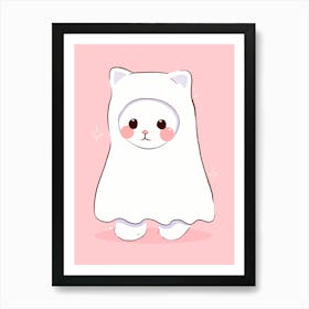 Ghost Cat - Cute Trinket Inspired Halloween Art Art Print