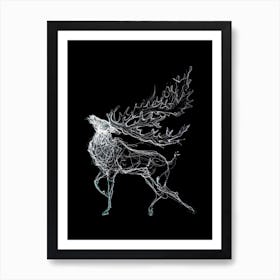 Deer line art Art Print