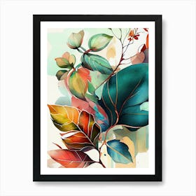 Watercolor Of Leaves nature Art Print