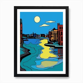 Minimal Design Style Of Amsterdam, Netherlands 1 Art Print