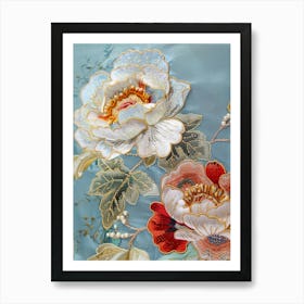 Chinese Floral Embroidery 5 Art Print