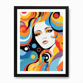 Swirl Face Geometric Illustration 1 Art Print