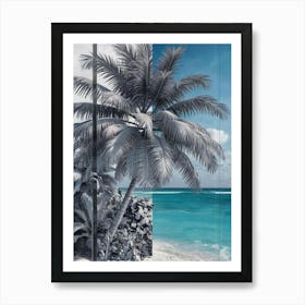 Palm Tree At The Beach Art Print