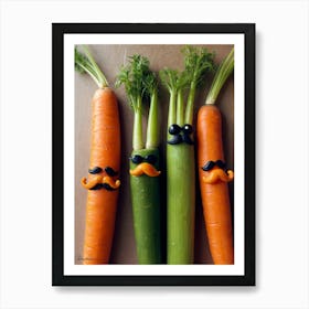 Carrots With Mustaches Art Print