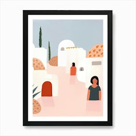 Holidays In Morocco, Tiny People And Illustration 1 Art Print