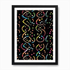 Watercolour Colour Lines Dna 5 Art Print