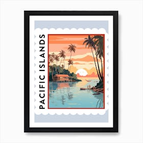 Pacific Islands 1 Travel Stamp Poster Art Print