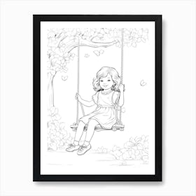 Line Art Inspired By The Swing 1 Art Print