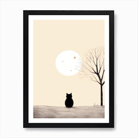 Cute Minimal Fox Illustration 3 Art Print