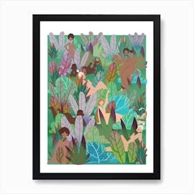 Girls In The Woods Art Print