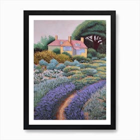 Lavender Fields Country Side Summer Landscape 7 Art Print