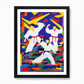 Taekwondo In The Style Of Matisse 4 Art Print