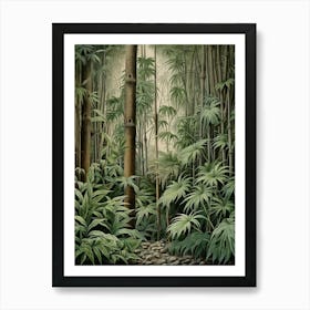 Vintage Jungle Botanical Illustration Bamboo 2 Art Print