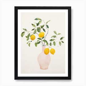 Lemons In A Vase 1 Art Print