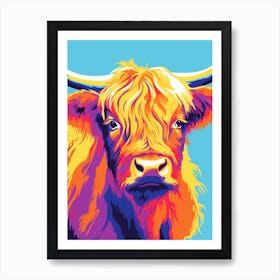 Colour Pop Highland Cow 2 Art Print
