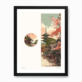 Nara Japan 7 Cut Out Travel Poster Art Print