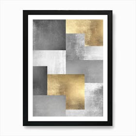 Metal and gold geometry 10 Art Print