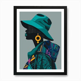 African Woman In Hat 6 Art Print