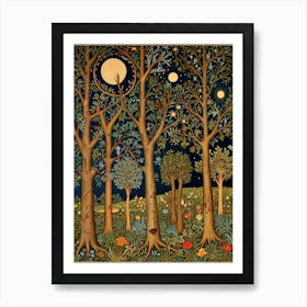 William Morris Moonlight Forest 3 Art Print