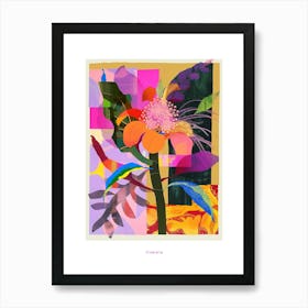 Cineraria 2 Neon Flower Collage Poster Art Print