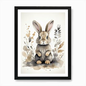 Watercolor Bunny Art Print