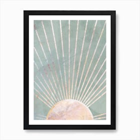 Sun Rays Green Art Print