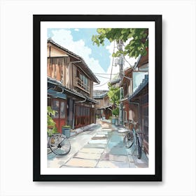 Kanazawa Japan 3 Retro Illustration Art Print