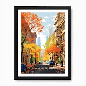 New York In Autumn Fall Travel Art 4 Art Print