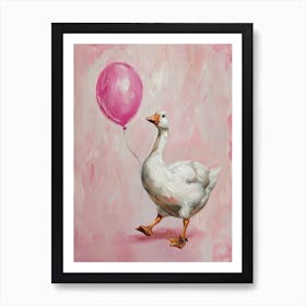 Cute Goose 1 With Balloon Art Print