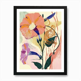 Colourful Flower Illustration Morning Glory 1 Art Print