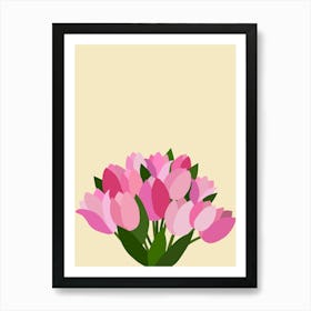 Fresh Tulips - Pastel Yellow And Pink Art Print