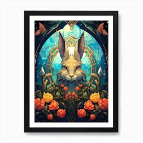 Rabbit In The Moonlight Art Print