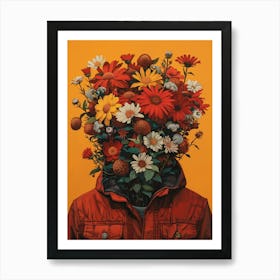 Flowers On The Head Art Print