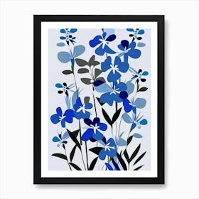 Wild Blue Phlox Wildflower Modern Muted Colours Art Print