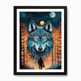 Wolf In The Woods 1 Art Print