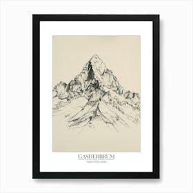 Gasherbrum Pakistan China Line Drawing 8 Poster 2 Poster