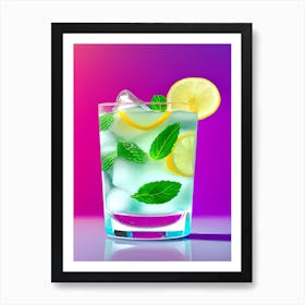 Cocktail With Lemon And Mint 1 Art Print