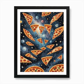 Pizza In Space Art Print