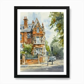 Bromley London Borough   Street Watercolour 2 Art Print