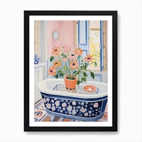 A Bathtube Full Of Anemone In A Bathroom 2 Art Print