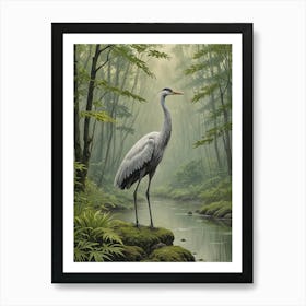 Heron In The Forest Art Print