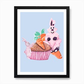 Sweet Easter Carrot Muffin Art Print