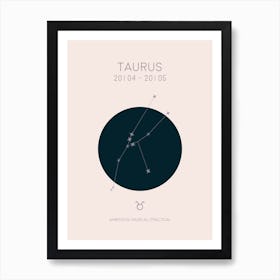 Taurus Star Sign In Light Art Print