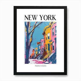 Prospect Heights New York Colourful Silkscreen Illustration 4 Poster Art Print