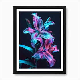 Lily neon Art Print