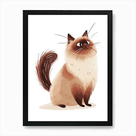 Birman Cat Clipart Illustration 2 Art Print