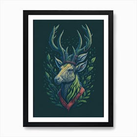 Deer Head - Abstract Portrait Art Print