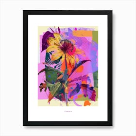 Cineraria 7 Neon Flower Collage Poster Art Print